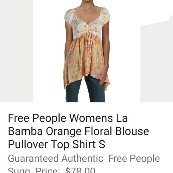 🎀Clearance🎀 NWT PEOPLE floral pullover Babydoll top Boho - Picture 3 of 4